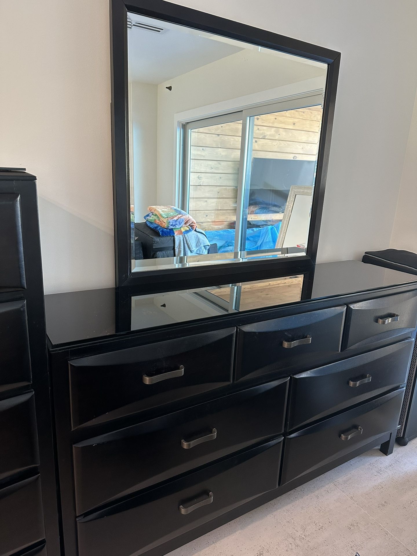 King bedroom set dark brown color