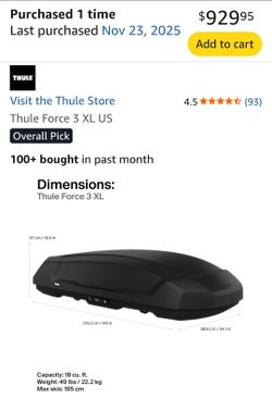 Thule Force 3 XL w/Mounts and Rails