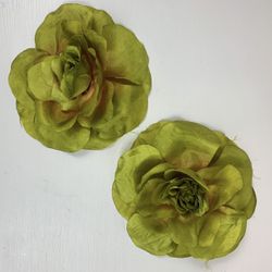 2 Big Like Green Flower Hair Bands 