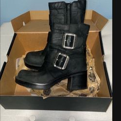 Excellent Sexy HARLEY DAVIDSON Women’s Black Brittney 7” Buckle Boots  Size 9.5 M