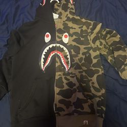 Black and camo bape hoodie