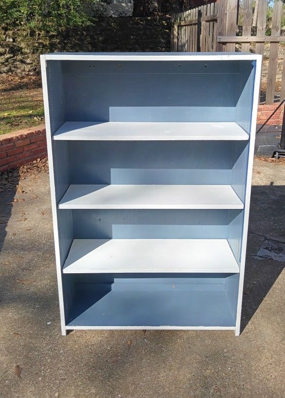 Blue & White Bookcase For Sale 
