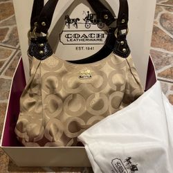 Coach Maggie Hobo Op Art Signature C Handbag Purse 