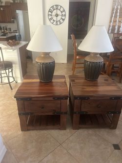 2 Solid Wood Side Tables/Nightstands.