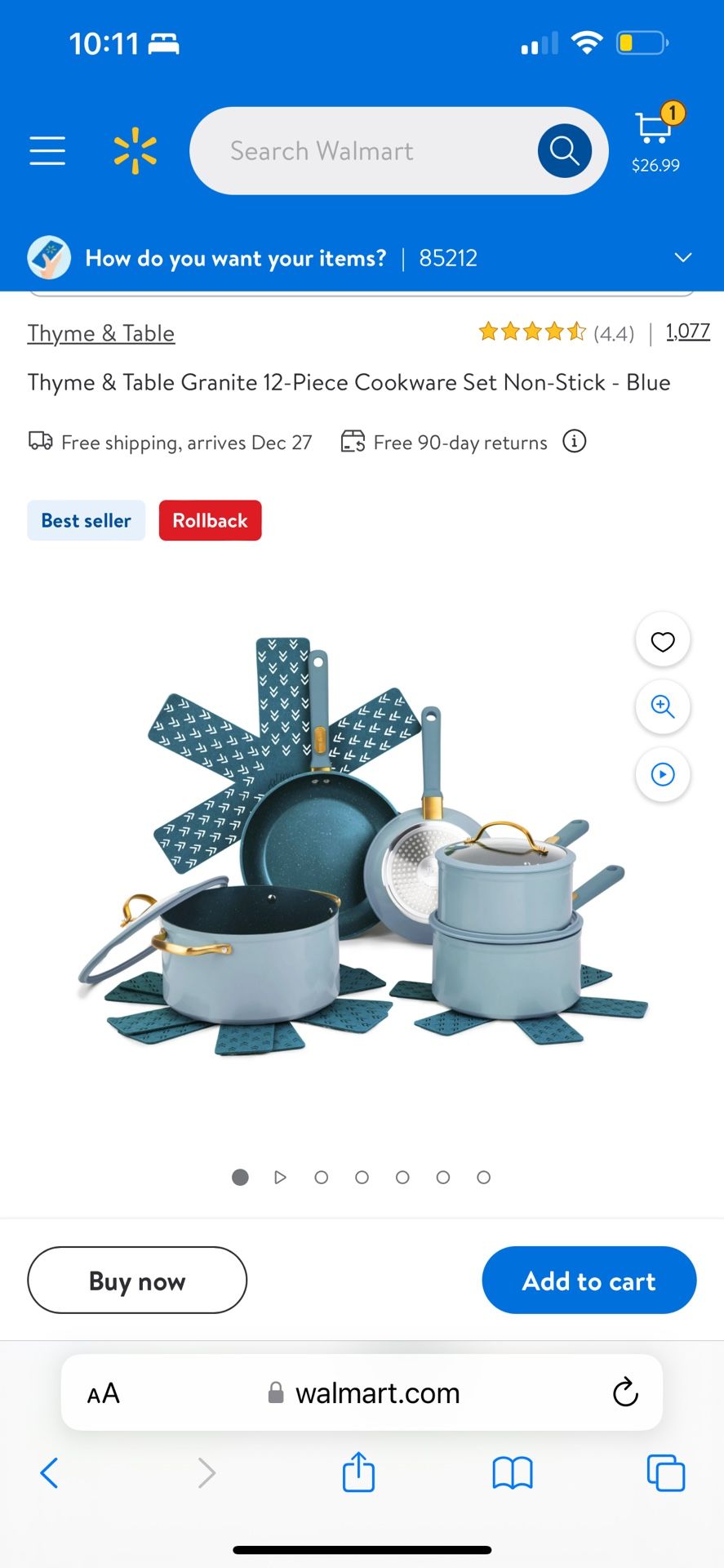 Blue Gold Kitchen Set