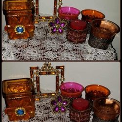 X7 BOHEMIAN BEADED FLORAL FLOWER TABLE DECOR KNICKKNACK CANDLE HOLDER SEED BEAD BLING PICTURE FRAME