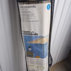 9' Round Outdoor Patio Market Umbrella Cosmic Rust with Black Pole - Room Essentials