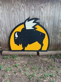 Buffalo wing advertisement plastic sign no