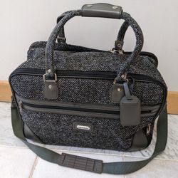 Leisure Luggage Gray Tweed Fabric Bag Soft Sided Suitcase