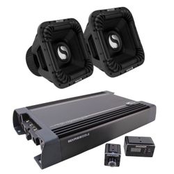 NEW POWERFUL 2 15” Kicker Solo X Subwoofers With Kicker Warhorse Amp