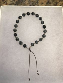 Snow flake obsidian bracelet