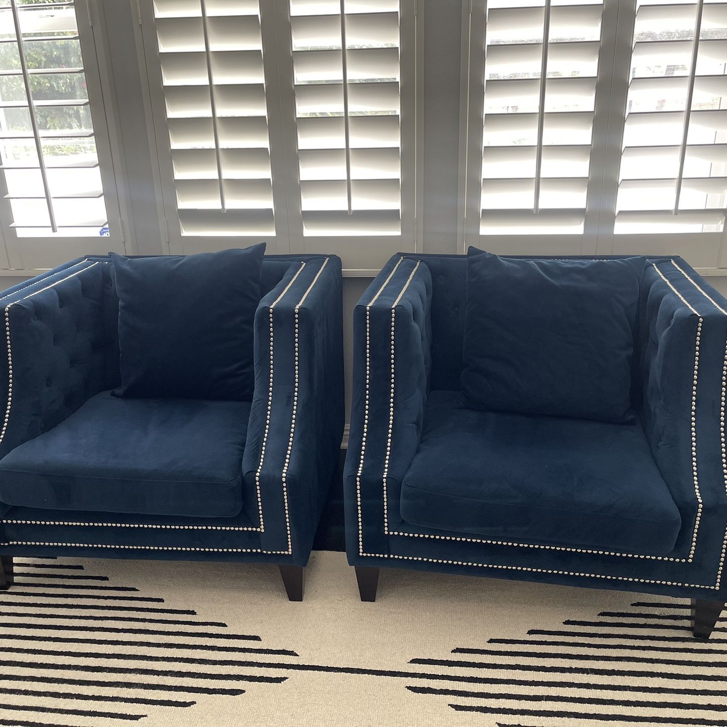 Z Gallerie Navy Blue Chairs