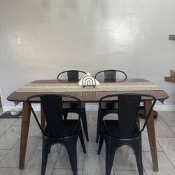 4 matte black dining chairs