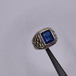 14k, 6.8G, Blue Stone, Nugget Ring