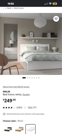 IKEA Queen bed frame and mattress