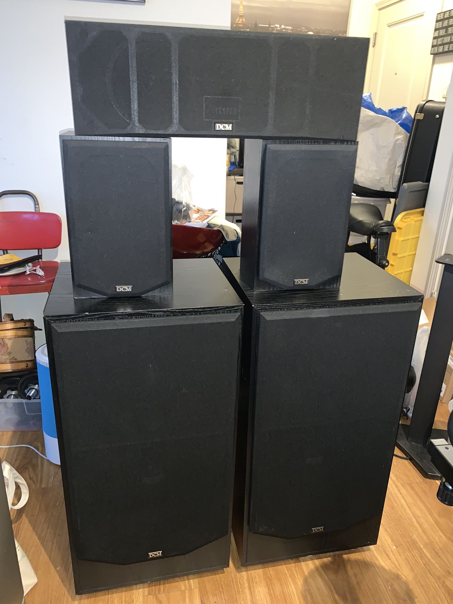 Lot Of 5 DCM KX12 Floorstanding, Center, DCM-KX6 LEFT RIGHT, dcm kx center Speaker Pair