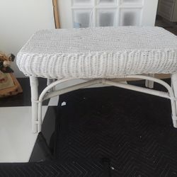 White Wicker Coffee Table.
