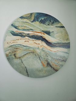 Blue and gold canvas wall art