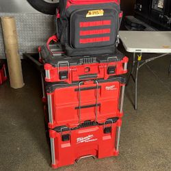 Milwaukee Packoat 3 Boxes Y Una Backpack 