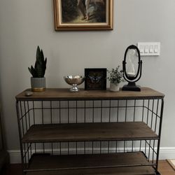 Wood And Metal Shelves Storage