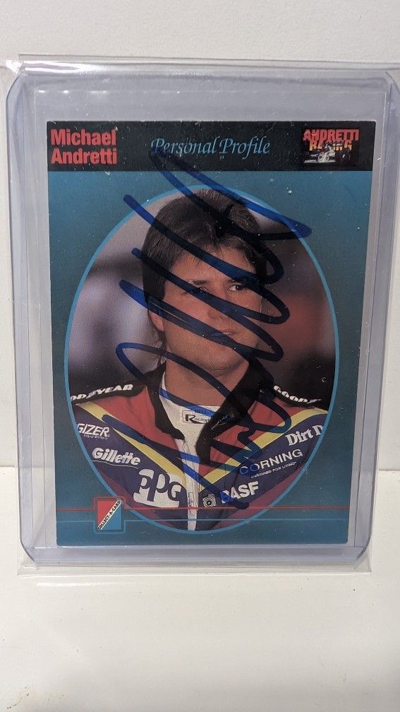 Michael Andretti Signed Racing Card Personal Profile IndyCar Auto Collectible