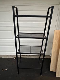 Modern Black Metal Ladder Bookshelf / Storage Display Rack