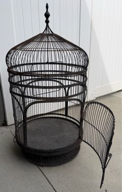 Vintage metal bird cage