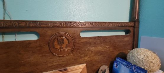 Queen wood NFL headboard