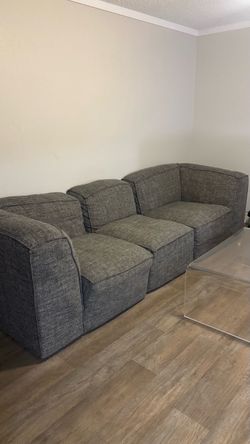 3-Piece Modular Sectional Sofa Gray