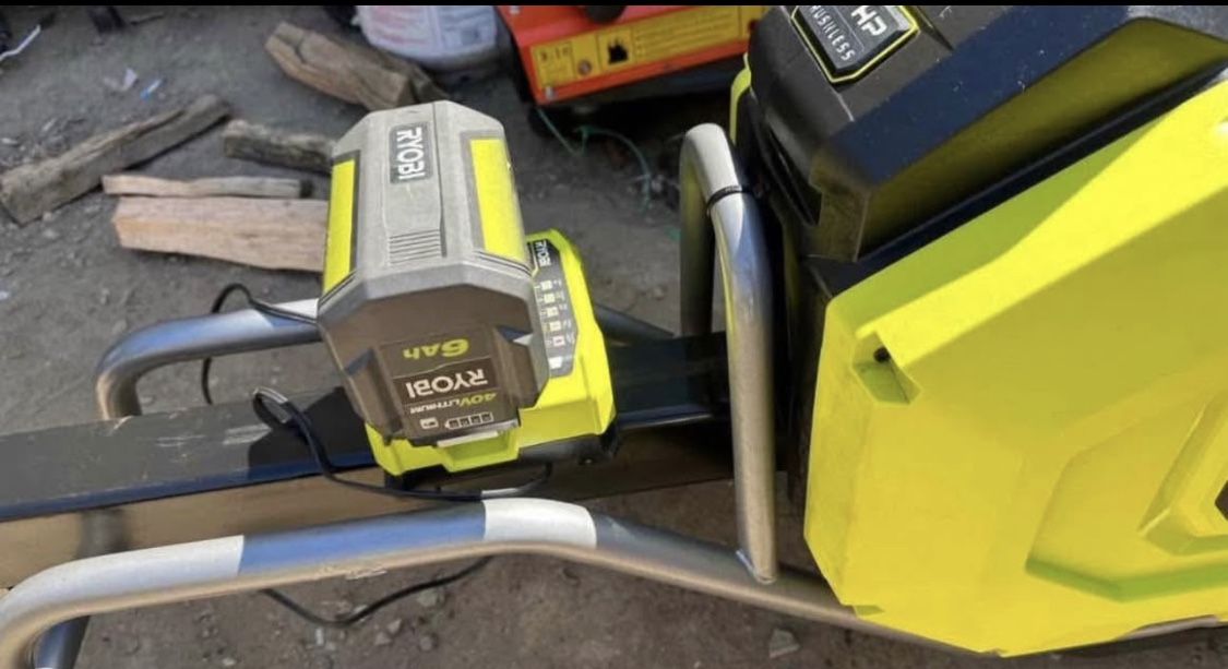 RYOBI 40V HP Brushless 12-Ton Kinetic Battery Electric Log Splitter Kit - 4.0Ah Battery and Charger