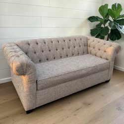 Chesterfield Loveseat Sofa Tufted Fabric