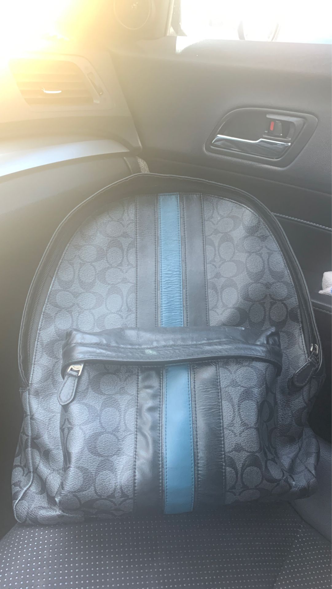Coach authentic blue and black backpack