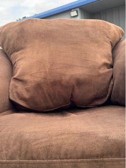 Soft Brown Plush Loveseat