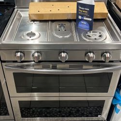 Samsung Gas Stove With Air Fryer In Stainless Steel 