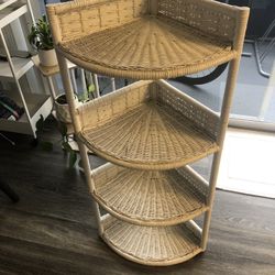 Wicker Corner Shelf 
