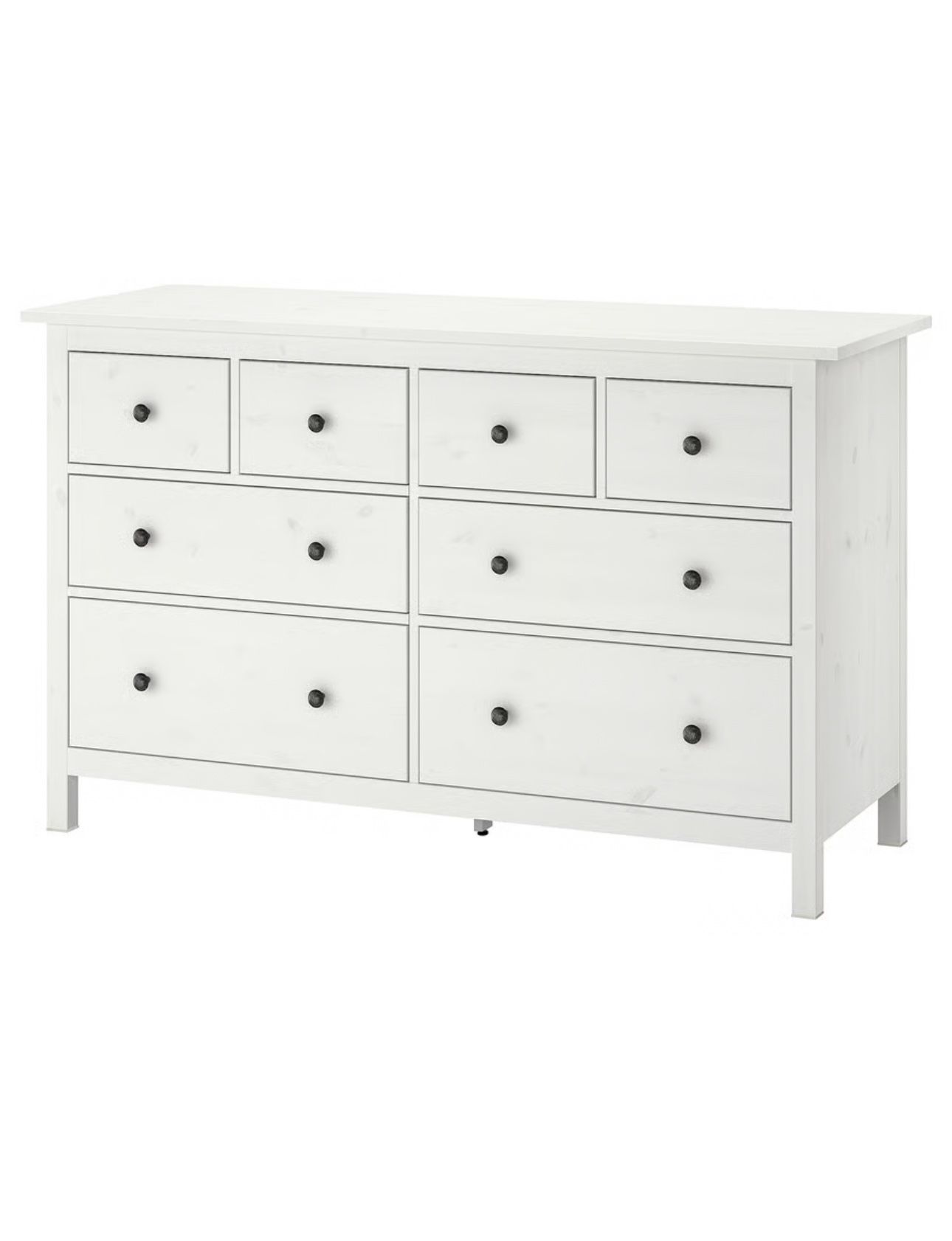 Ikea HEMNES 8-drawer dresser, white stain, 63x37 3/4 "