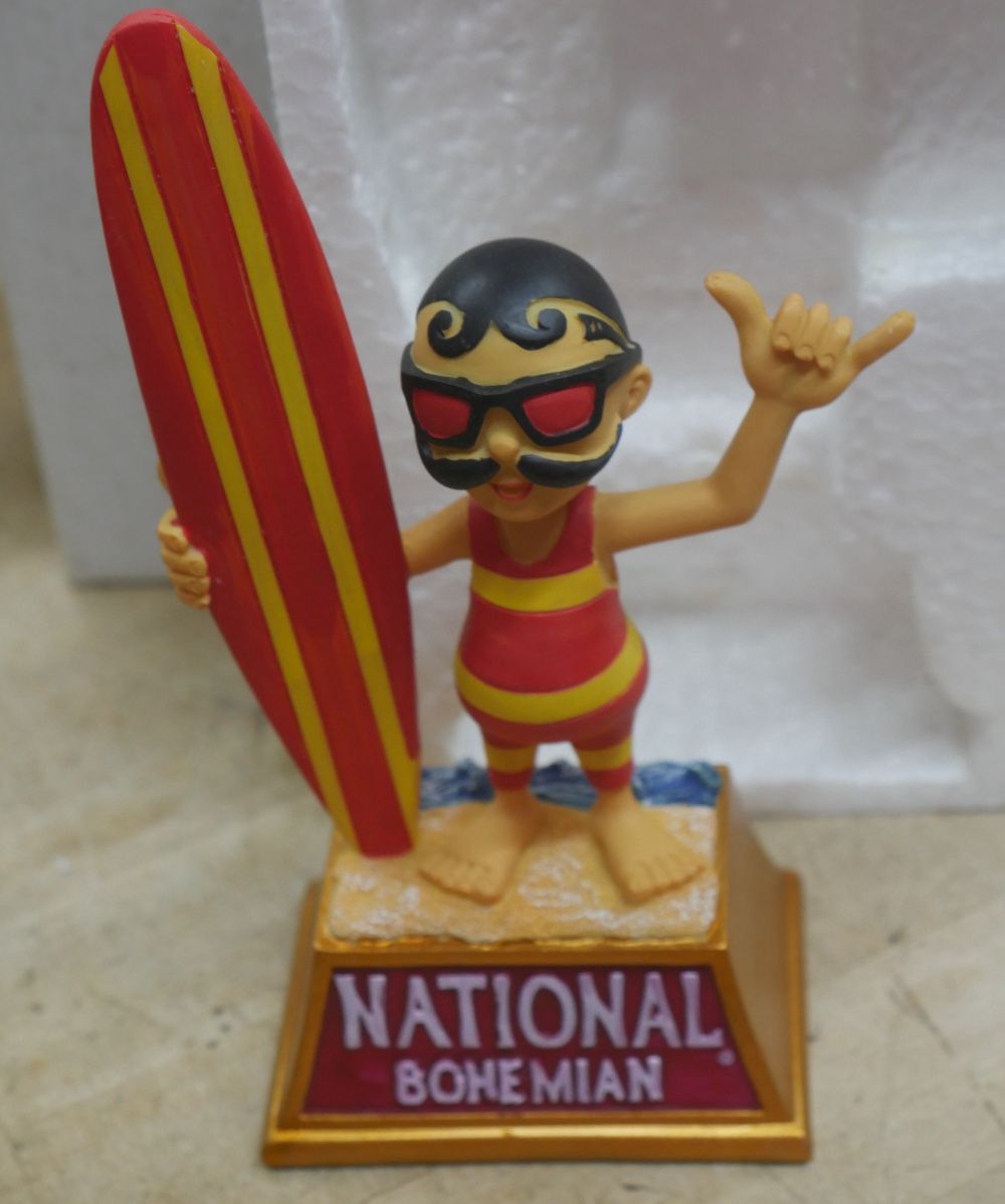 NATIONAL BOHEMIAN NATTY BOH BEER BOOBLE HEAD STATUE 209 OF 500 COLLECTIBLE. VERY GOOD CONDITION. COLLECTIBLE.