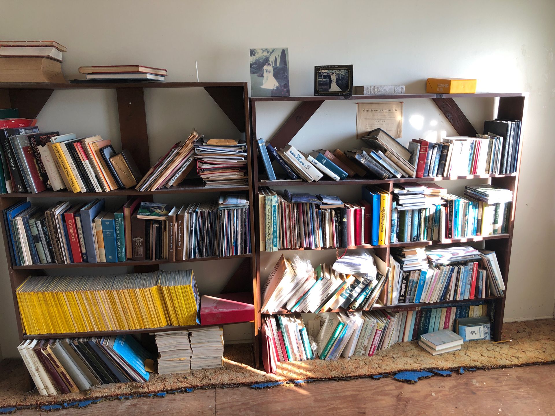 Library bookcases and books for free