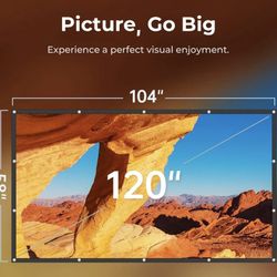 120 Inch Projection Screen With Peel And Hooks 