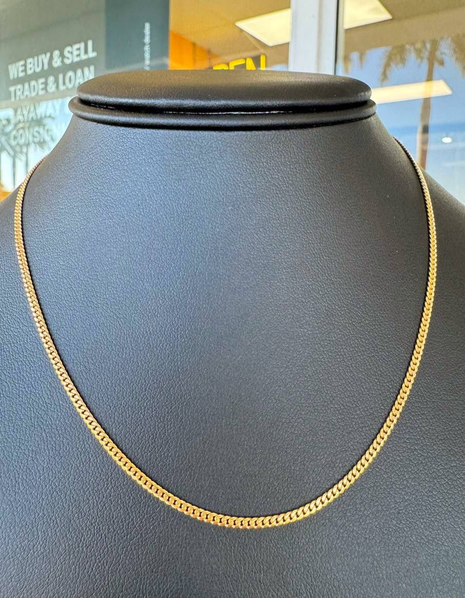 Jewelry Brand New 10k solid yellow gold Miami Cuban link style 16β Chain Necklace 4.6 grams 2mm