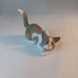 LLADRO 5112 ATTENTIVE CAT KITTEN 4"X4-1/2" FINE PORCELAIN FIGURINE 
