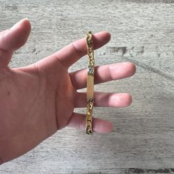 18K Solid Gold Bracelet - 6.5 inch length 