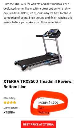xterra trx3500 treadmill