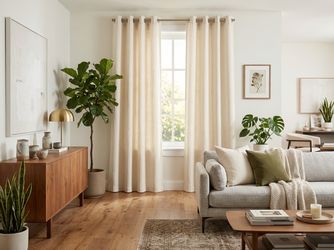 Premium Off-White Cream Curtains / Drapes (Grommet Top) – Like New / Sealed