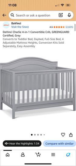 Gray crib