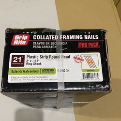Grip-Rite 2 in. x 0.113 Plastic Exterior Galvanized Ring Shank Nails (5,000 per Box)