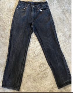 Levi's 550 100% Cotton Black Denim Jeans Mens 30x32 Straight Red Tab EUC