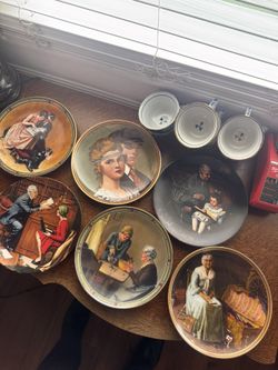 Norman Rockwell Set Of Plates!