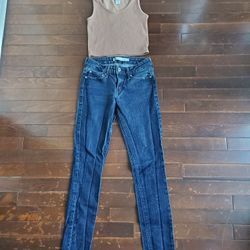 Pantalon Levis Y Blusa de Niña 