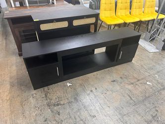 Kucreiheat Black TV Stand （No with fireplace.）